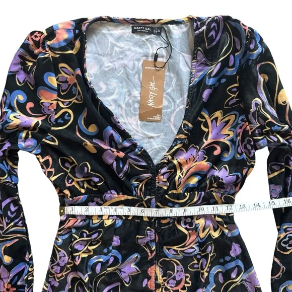 Nasty Gal Button Front Floral Mini Dress – Medium – NWT - Picture 7 of 10